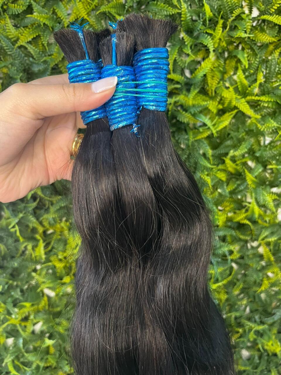 Cabelo Indiano Liga Azul Ondulado 65 cm