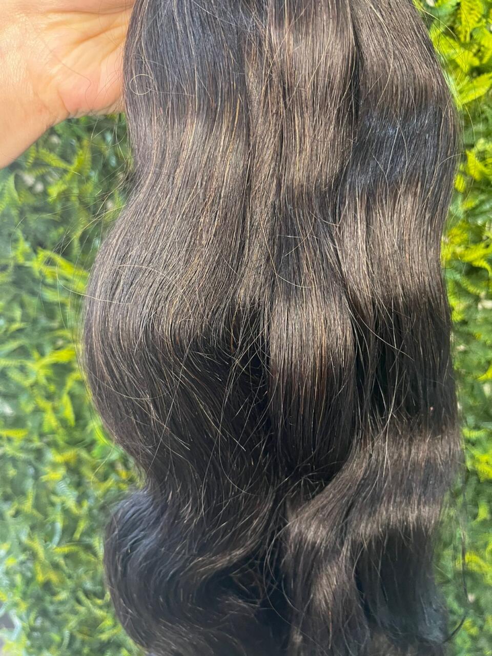 Cabelo Indiano Liga Azul Ondulado 65 cm